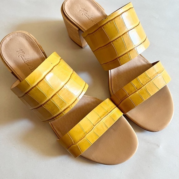 Madewell The Kiera Mule Sandal in Croc Embossed Leather size 10 - Picture 3 of 6